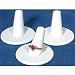 3 White Leather Round Base Ring Finger Jewelry Holder Showcase Display Stands