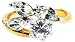 Genuine Genuine 18k Yellow Gold Plated 4-Stone 3/4 Carat Round Brilliant & Marquise Shape 1.5 Carat Diamond Flower Engagement Ring, Size 5