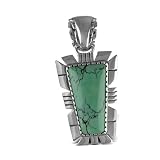 Sterling Southwestern Green Turquoise Pendant