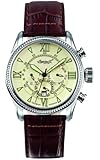 Ingersoll Men's Automatic Watch with Yellow Dial Analogue Display and Brown Leather Strap IN3213CR