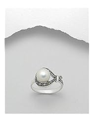 Fresh Water Pearls Ring In 92.5 Sterling Silver