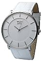 Davis - Montre Special The Big Timer - Quartz - Bo&icirc;te Extra plate - Bracelet en Cuir Blanc