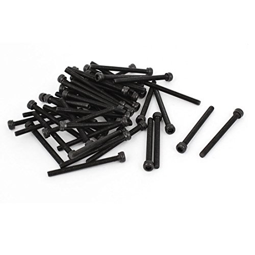 M3 x 35 Alloy Steel Hex Bolt Socket Head Cap Machine Screw Black 30Pcs