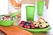 Preserve Reusable BPA Free Everyday Tableware Set Made from Recycled Plastic: 4 Plates, 4 Bowls, 4 Cups, Apple Green