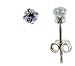 Sterling Silver 2.5 mm (0.05 Carat Size each) Brilliant Cut Cubic Zirconia Stud Earrings
