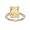 Large Emerald Cut Cubic Zirconia Solitaire Ring in Pale Yellow with Tiny Side Stones Size 5