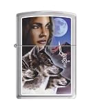 Zippo Mazzi-Night Watch-Wolves Brushed Chrome Lighter, 1934