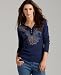 Style&co. Tee, Long Sleeve Print Bandana Eastern Flair L