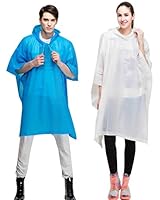 Loritta Adult Bicycle Bike Rain Coat Hooded Rain Poncho with Snaps, Set of 2