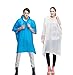 Loritta 2 Pack Adult Bicycle Bike Rain Coat Hooded Rain Poncho with Snaps, Blue/White