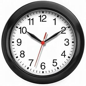 Black Plastic Frame Wall Clock By Infinity Instruments