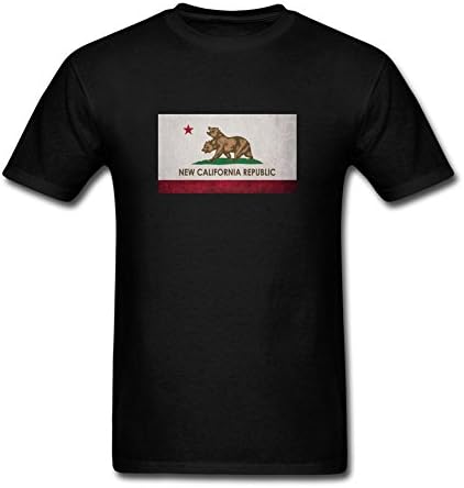 Adanight Men's Flag Of The New California Republic T shirts Size M Black