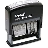 Trodat Economy 12-Message Stamp, Dater, Self-Inking, 3/8 x 2 Inches, Black (E4817)