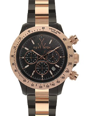 Heavy Metal Plasteramic Watch Collection - Rose Gold Chrono Black
