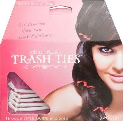 Trash Ties Set of Five 4" Ties White Wedding (White)
