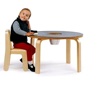 Kids Wood Chalkboard Table and Chairs by Offi