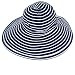 San Diego Hat Company UPF 50+ Striped Ribbon Sun Hat (Navy/White)