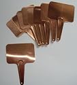 Copper "T" plant labels.