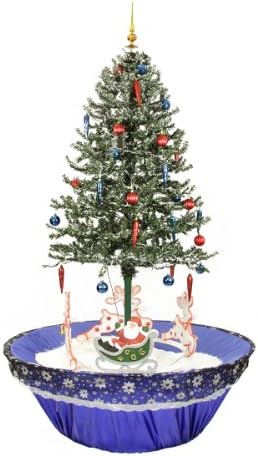 6.25' Pre-Lit Musical Snowing Rotating Santa Artificial Christmas Tree - Blue LED Lights