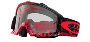 Oakley Proven MX Tagline Goggles with Red/Black Print Frame (Black Frame/Clear Lens)