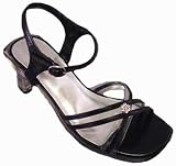 Fairytale Princess Black/Clear Heel Sandals w/ Rhinestones
