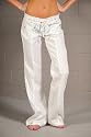 Women's 100% linen pants with drawstring waist