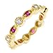 Ruby & cz diamond 18k gold over silver stack rings Sterling Silver Mother's Day Jewellery
