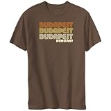 T-Shirt Brown  Budapest Retro Color  Hungary City