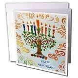 Florene Jewish Theme - Hanukkah Menorah - Greeting Cards-12 Greeting Cards with envelopes