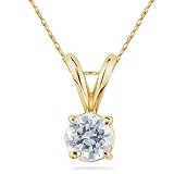 1/10 ct.tw Round Diamond Solitaire Pendant in 18 kt. Yellow Gold