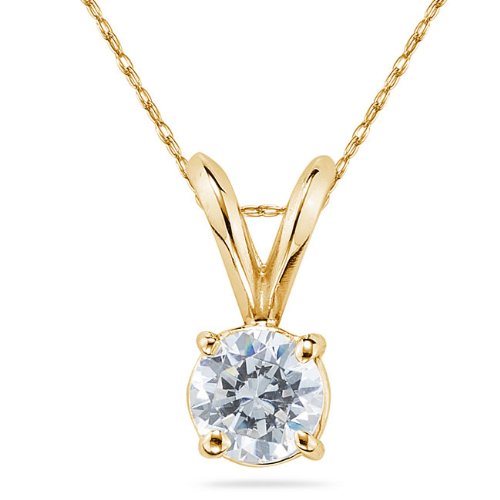1/4 ct.tw Round Diamond Solitaire Pendant in 18 kt. Yellow Gold