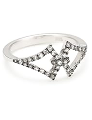 Badgley Mischka Fine Jewelry Champagne Diamond Interlocking Arabesque Ring, Size 7