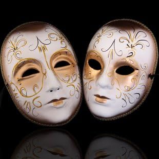 Melody One Pair Party Mardi Gras Masquerade Pulp Mask Golden