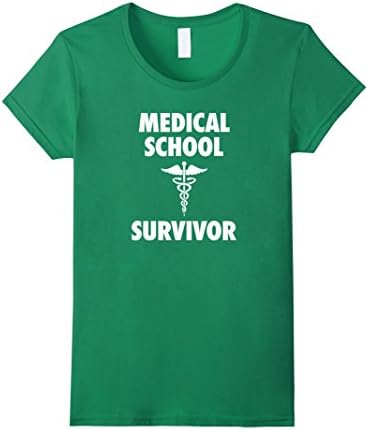 Women's Medical School Survivor T-Shirt - Doctor MD Graduation Gift XL Kelly Green