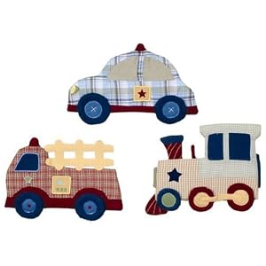 Kids Line All Aboard 3 Piece Character Padded Wall Hangings