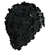 Black Latex Bathing Cap with Petals Black