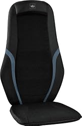 The Sharper Image MSG-C210C Quad Roller Dual-Action Shiatsu Massage Cushion, Black