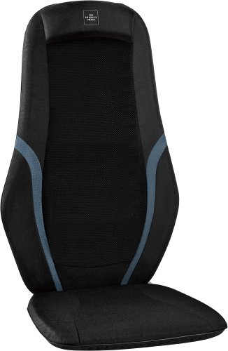The Sharper Image MSG-C210 Quad Roller Dual-Action Shiatsu Massage Cushion, Black