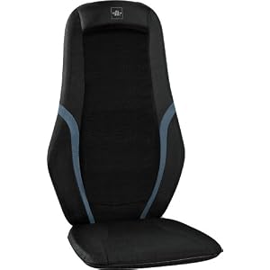 The Sharper Image MSG-C210 Quad Roller Dual-Action Shiatsu Massage Cushion, Black
