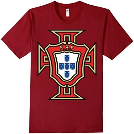 Men's Portugal Crest Shirt Deluxe Soccer Jersey Tee 3XL Cranberry