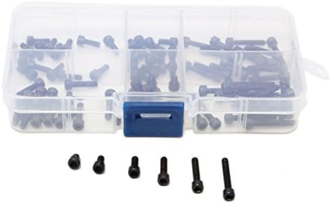 UCTOP 90pcs M3 Black Metal Screws Hex Socket Allen Cap Head Steel Assortment Kit