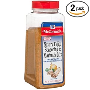 McCormick Savory Fajita Seasoning and Marinade Mix, 24-Ounce Plastic Bottles (Pack of 2) by McCormick