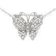 Tressa Sterling Silver Cubic Zirconia Vintage Butterfly Pendant