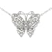 Sterling Silver CZ Vintage Butterfly Pendant