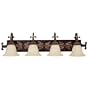 Capital Lighting 1574CB-281 Sheffield Collection 4-Light Vanity Fixture, Chesterfield Finish with Rust Scavo Glass