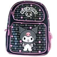 Sanrio Kuromi Black and Pink Large 16' Backpack Officially Licensed Hello Kitty Product, Great Gift Idea For Girls