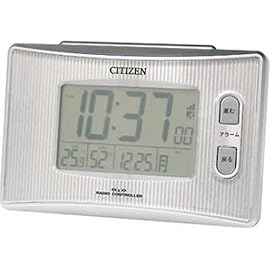 CITIZEN 電波デジタル置き時計 パルデジットR049 8RZ049-019 温度、湿度表示機能付き