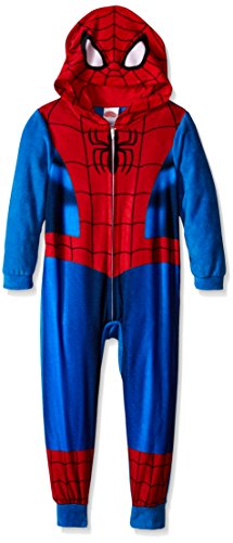 Marvel Little Boys' Spidey Full Uniform Hooded Blanket Sleeper, Blue, 6