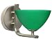 Besa Lighting 1WB-420037-SN Satin Nickel Neva Contemporary / Modern Single Light Wall Sconce with Green Glass from the Neva Collection