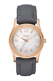 DKNY Rose Gold-tone Grey Leather Strap Ladies Watch NY8374